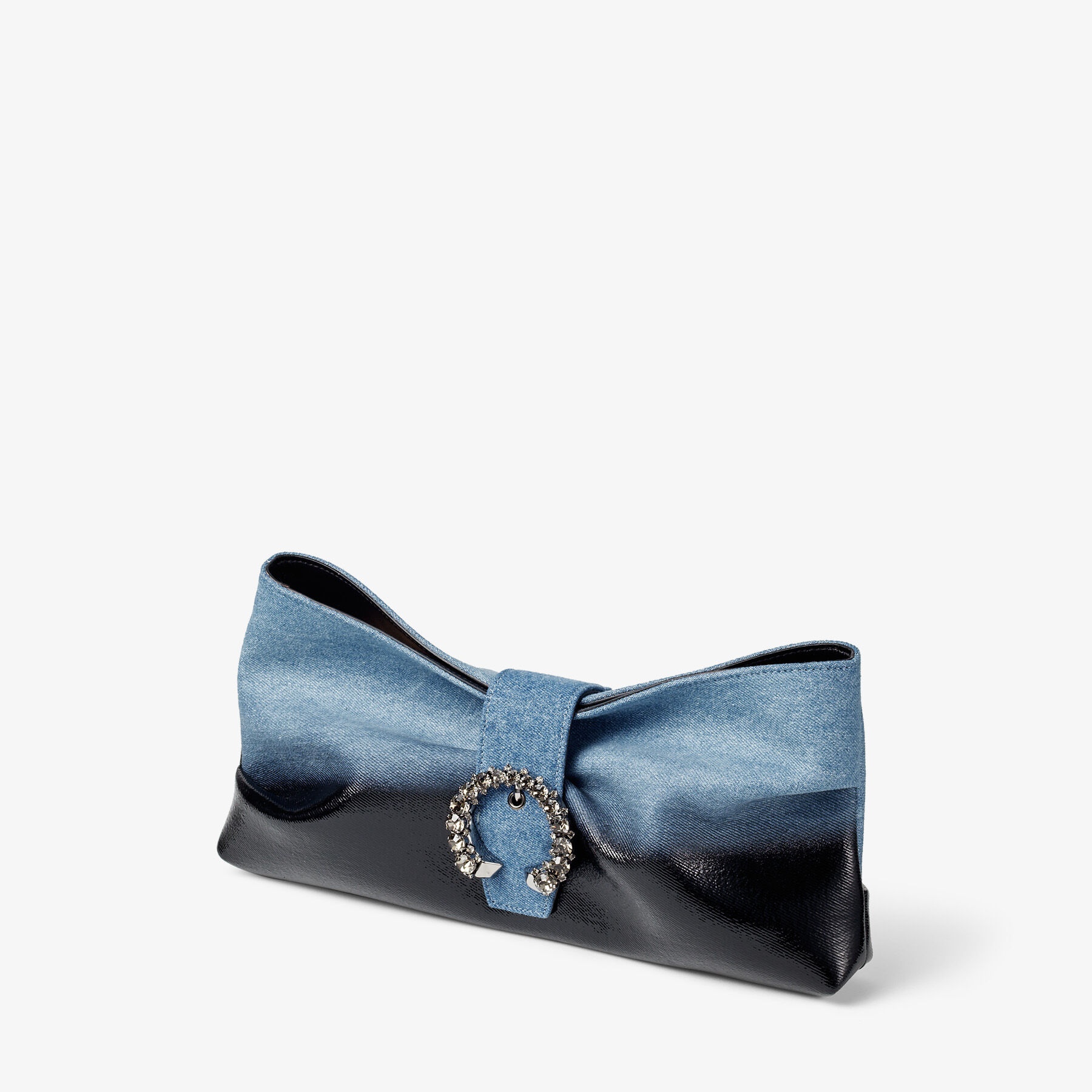 Madeline Soft Clutch
Black Dipped Denim Soft Clutch Bag with Crystal Buckle - 5