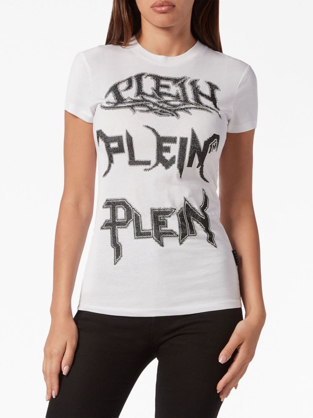logo-embellished cotton T-shirt - 3
