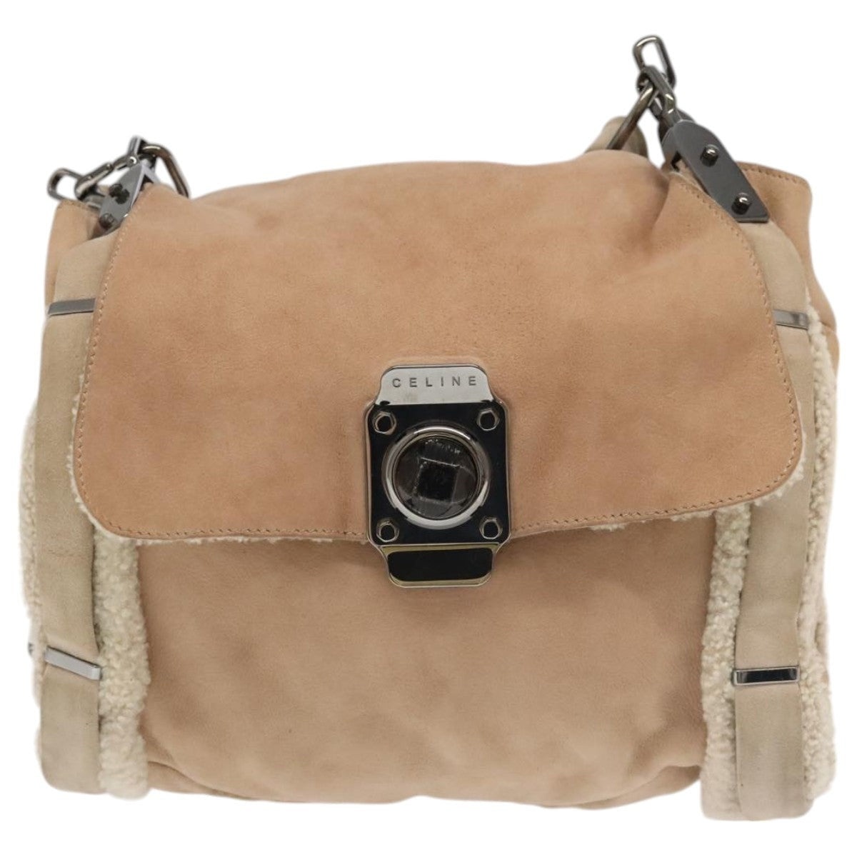 CELINE Shoulder Bag Mouton Pink Ivory - 13