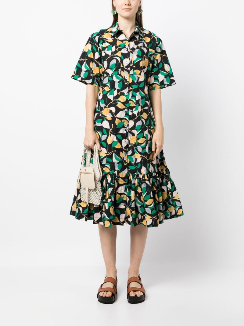 La DoubleJ orchard-print shirt midi dress outlook