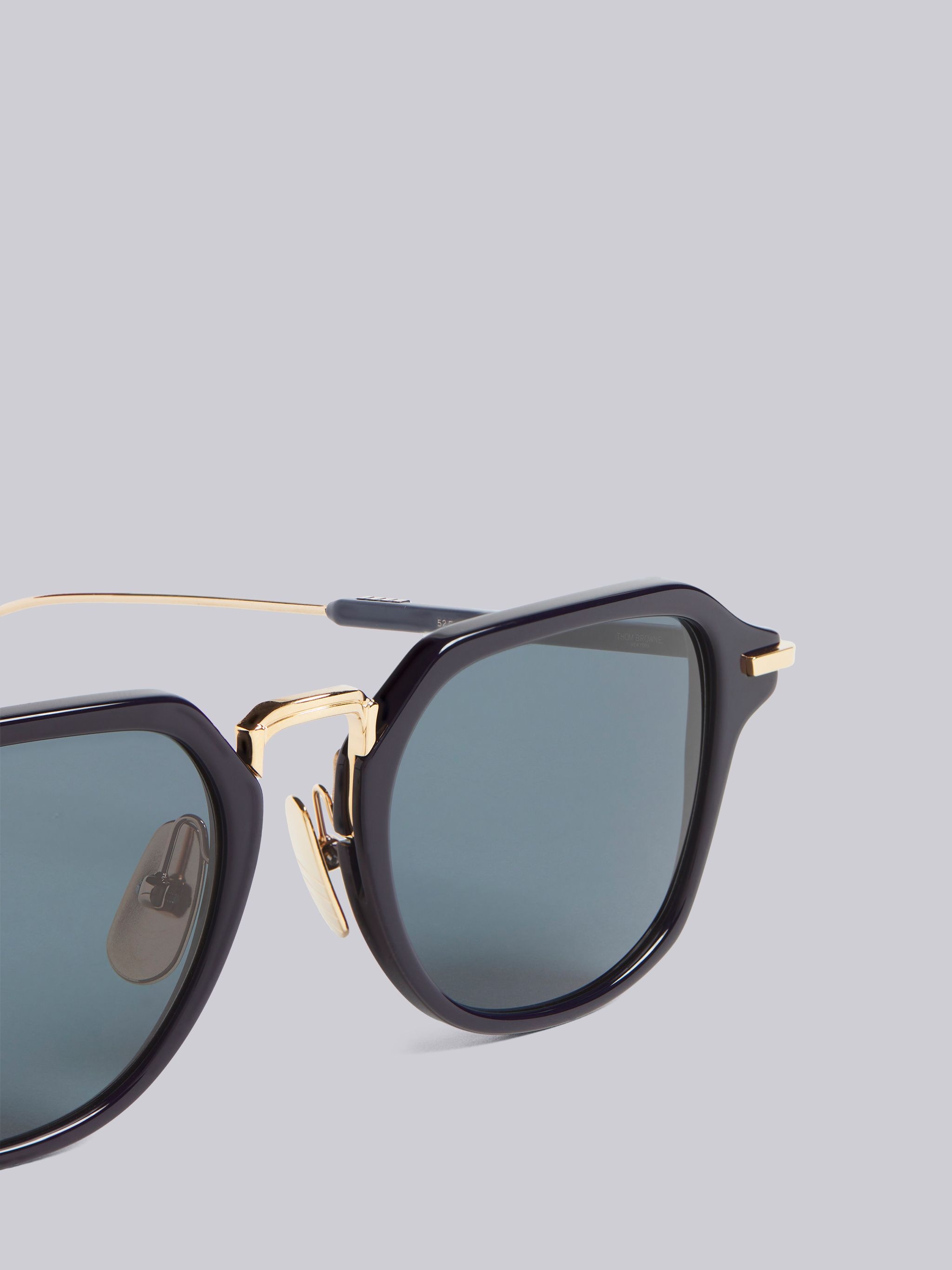 TB423 - Navy And White Gold Clubmaster Sunglasses - 2