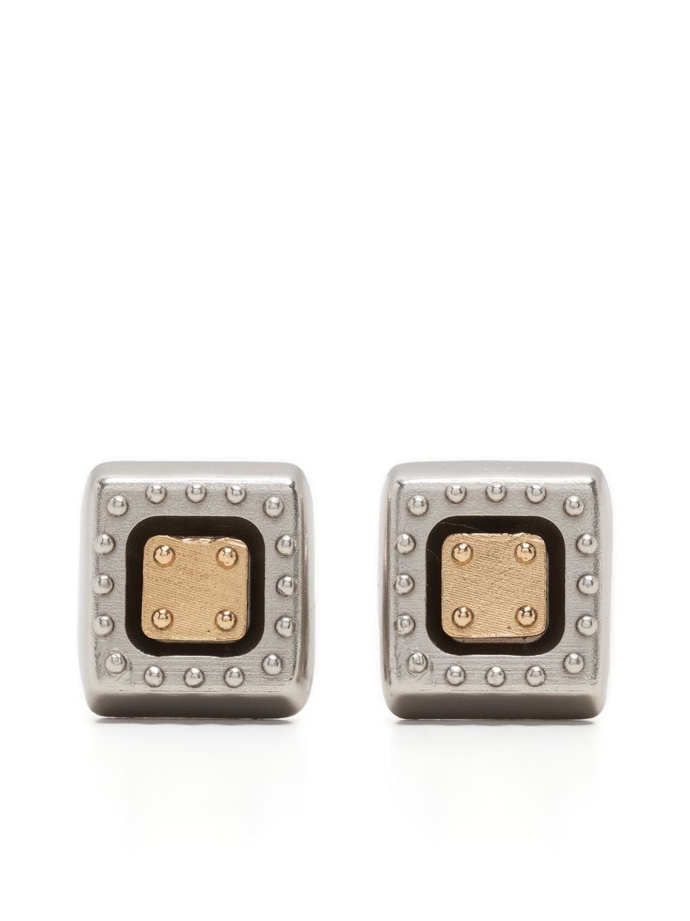 two-tone square earrings - 1