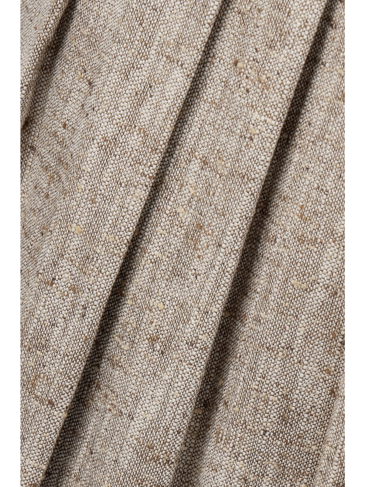 Asael pleated silk, hemp and cotton-blend tweed tapered pants Multi - 4