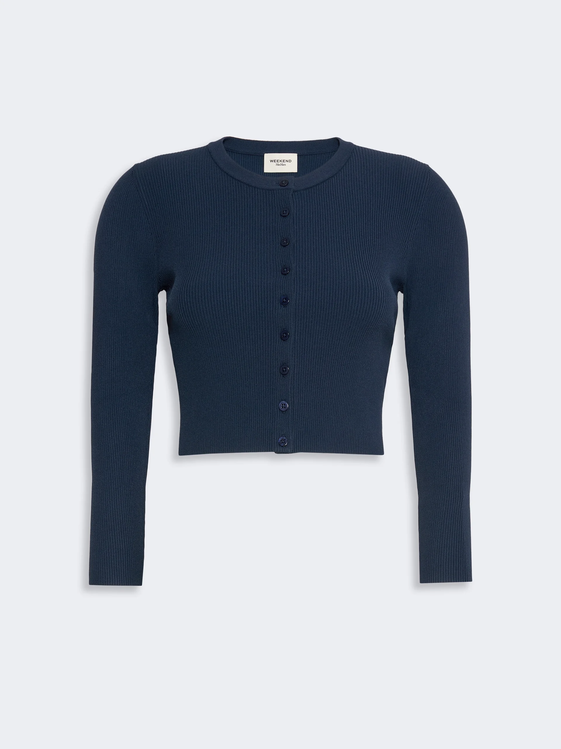 TENNIS Fine rib-knit viscose yarn cardigan - NAVY - 1