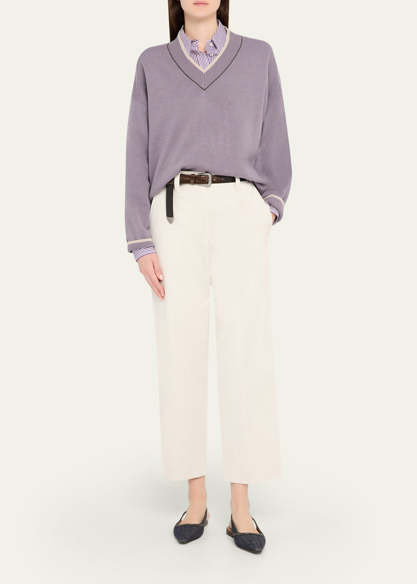 Straight-Leg Cotton Trousers - 2