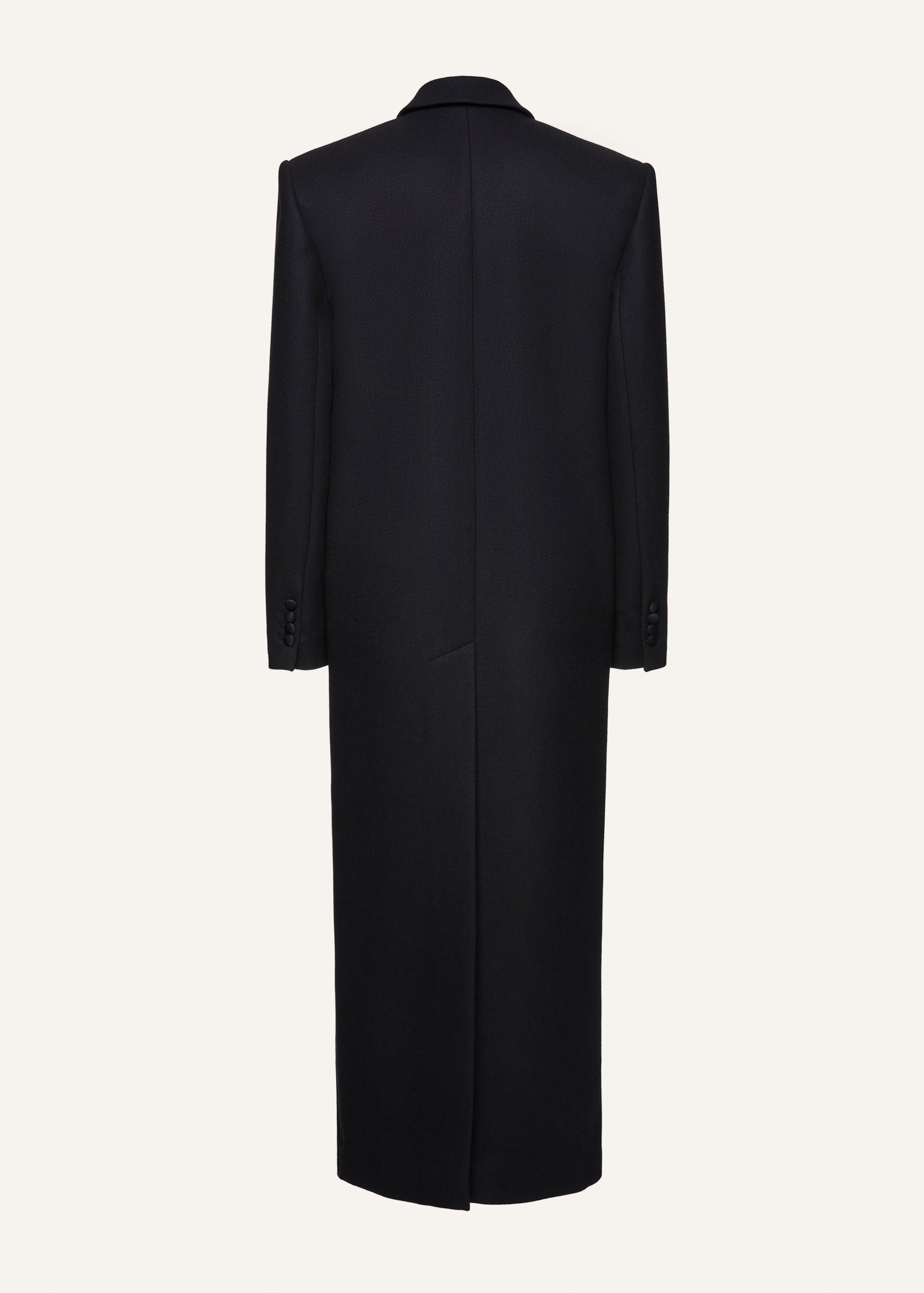 Long classic wool coat in black - 2
