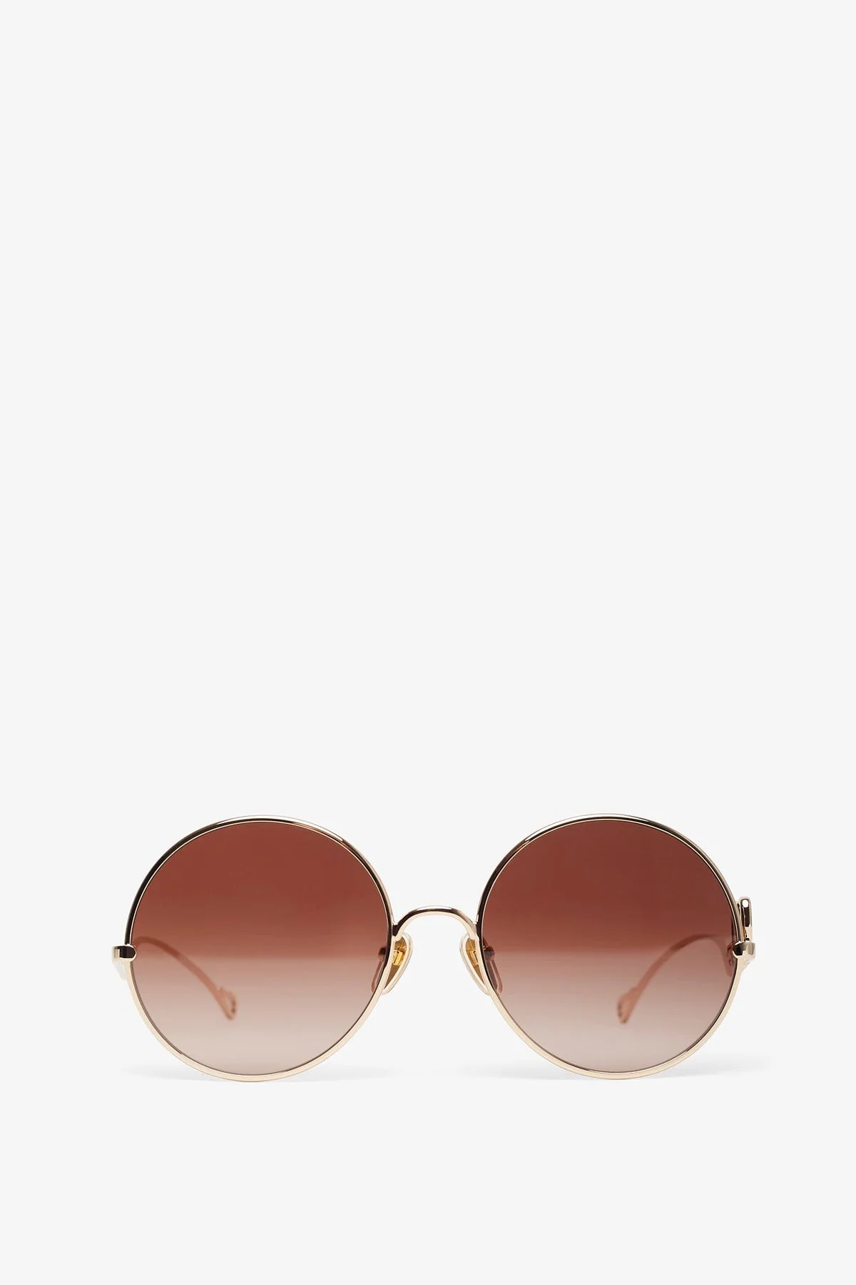 Round gold brown sunglasses - 1