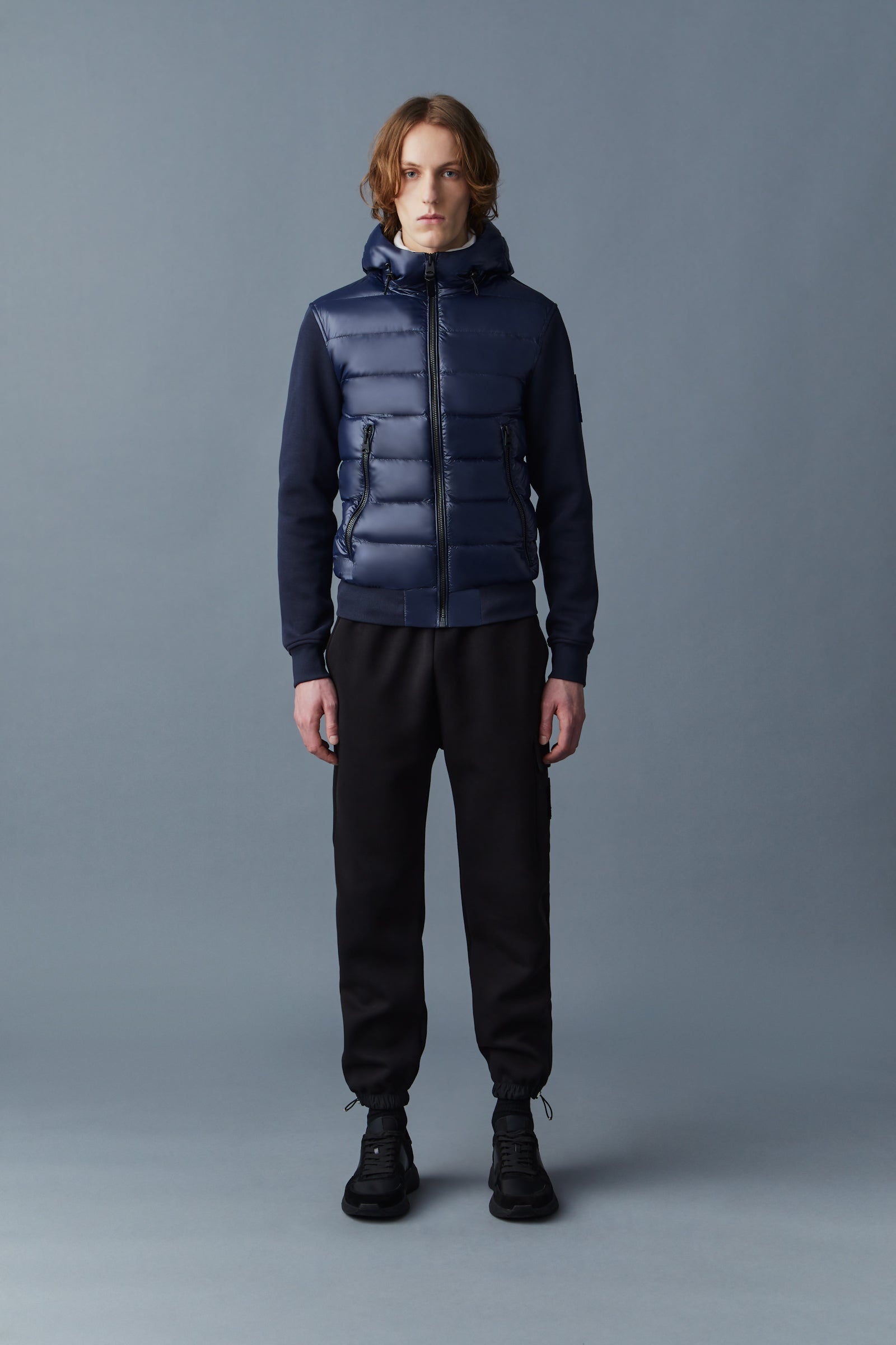 FRANK Double-face jersey bomber jacket with hood - 2