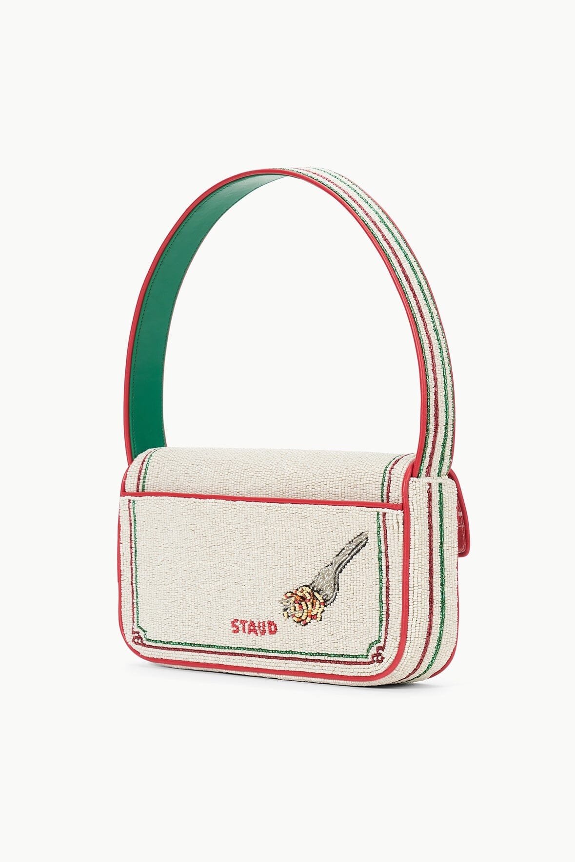 STAUD TOMMY BEADED BAG TOMATO - 3