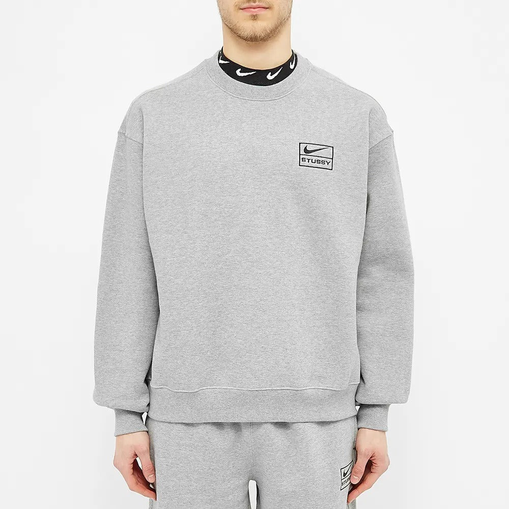Nike x Stussy NRG BR Crew Fleece 'Grey' CT4311-063 - 4