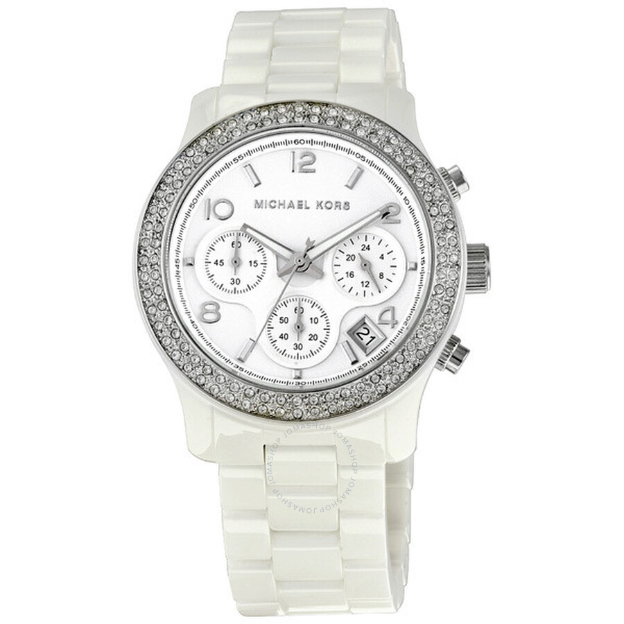 Michael Kors - Michael Kors Runway White Dial White Ceramic Ladies Watch MK5188 - 1