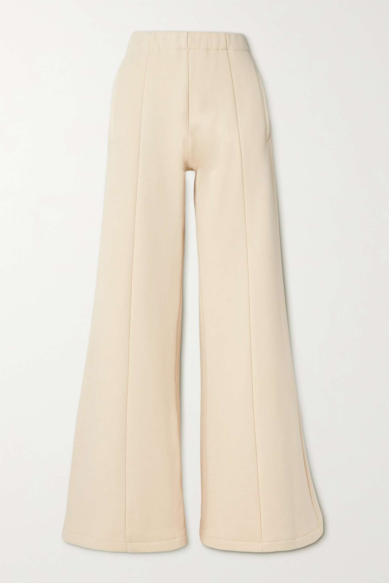 Paneled cotton-jersey wide-leg track-pants - 1