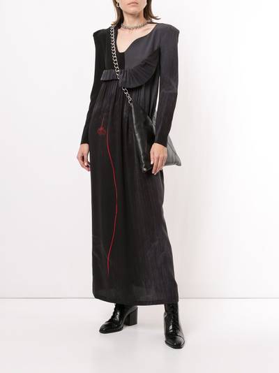 Yohji Yamamoto two-tone silk maxi dress outlook