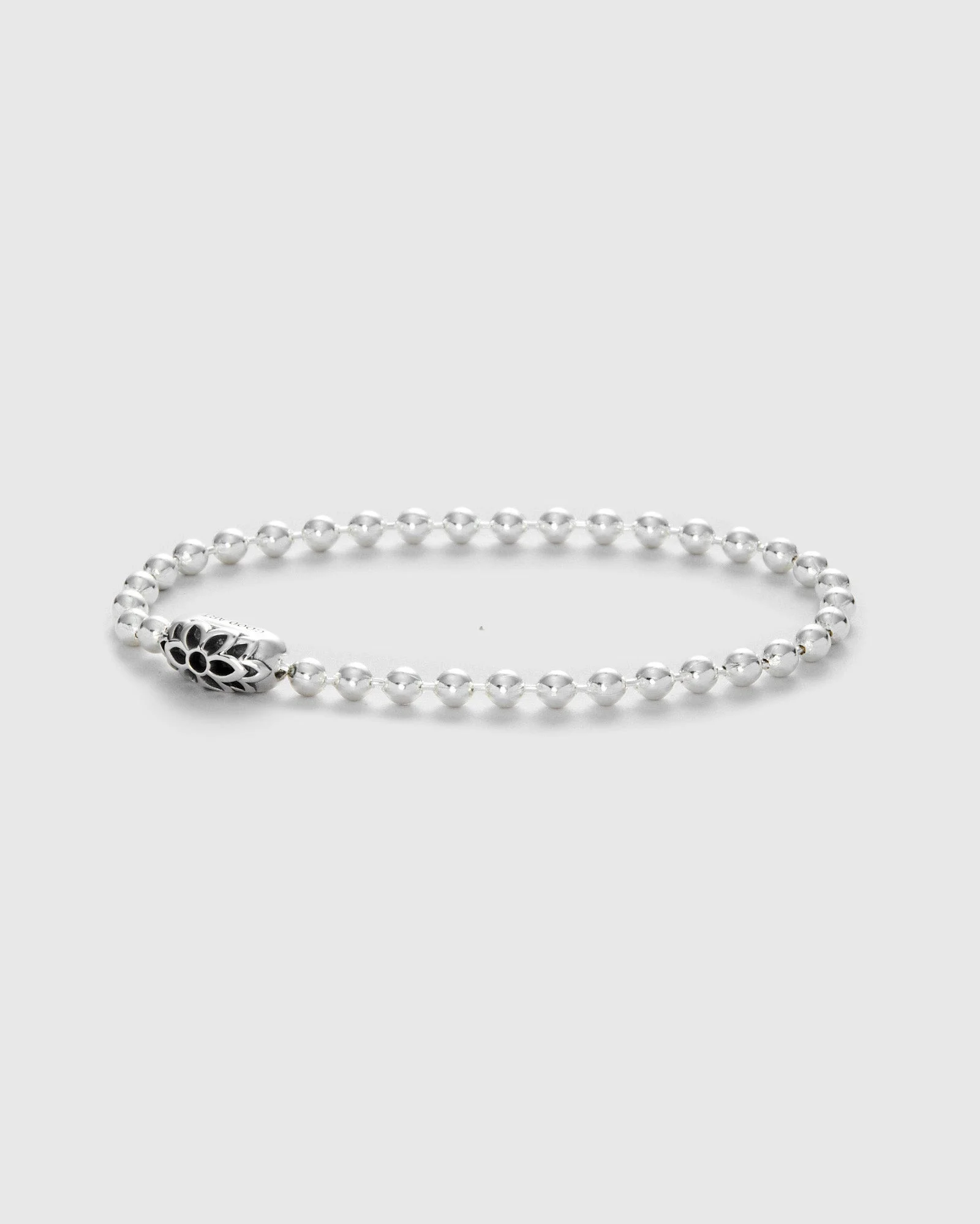 Triple Cutout Poplock Ball Chain Bracelet in Sterling Silver - 1
