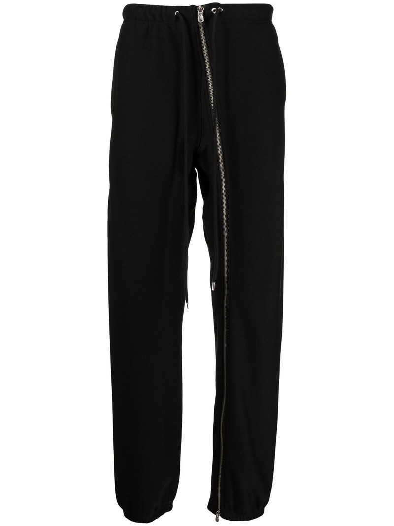 zip-detail straight-leg trousers 1