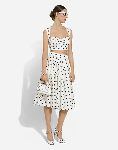 Dolce & Gabbana Cotton corset top with polka-dot print outlook