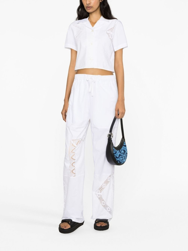 Marine Serre Household linen straight-leg cotton trousers outlook