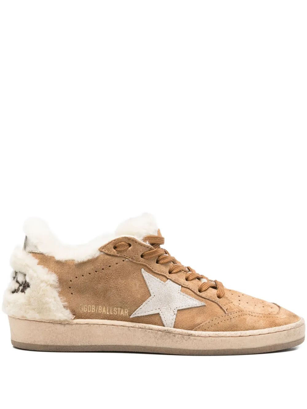 Golden Goose Women "Ball Star" Suede Upper Shearling Tongue And Spur With Crystals Patent Star Shear - 1