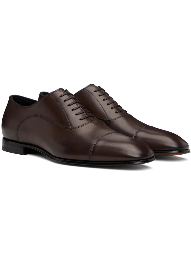 Brown BECKHAM Edition Polished Leather Oxfords 4