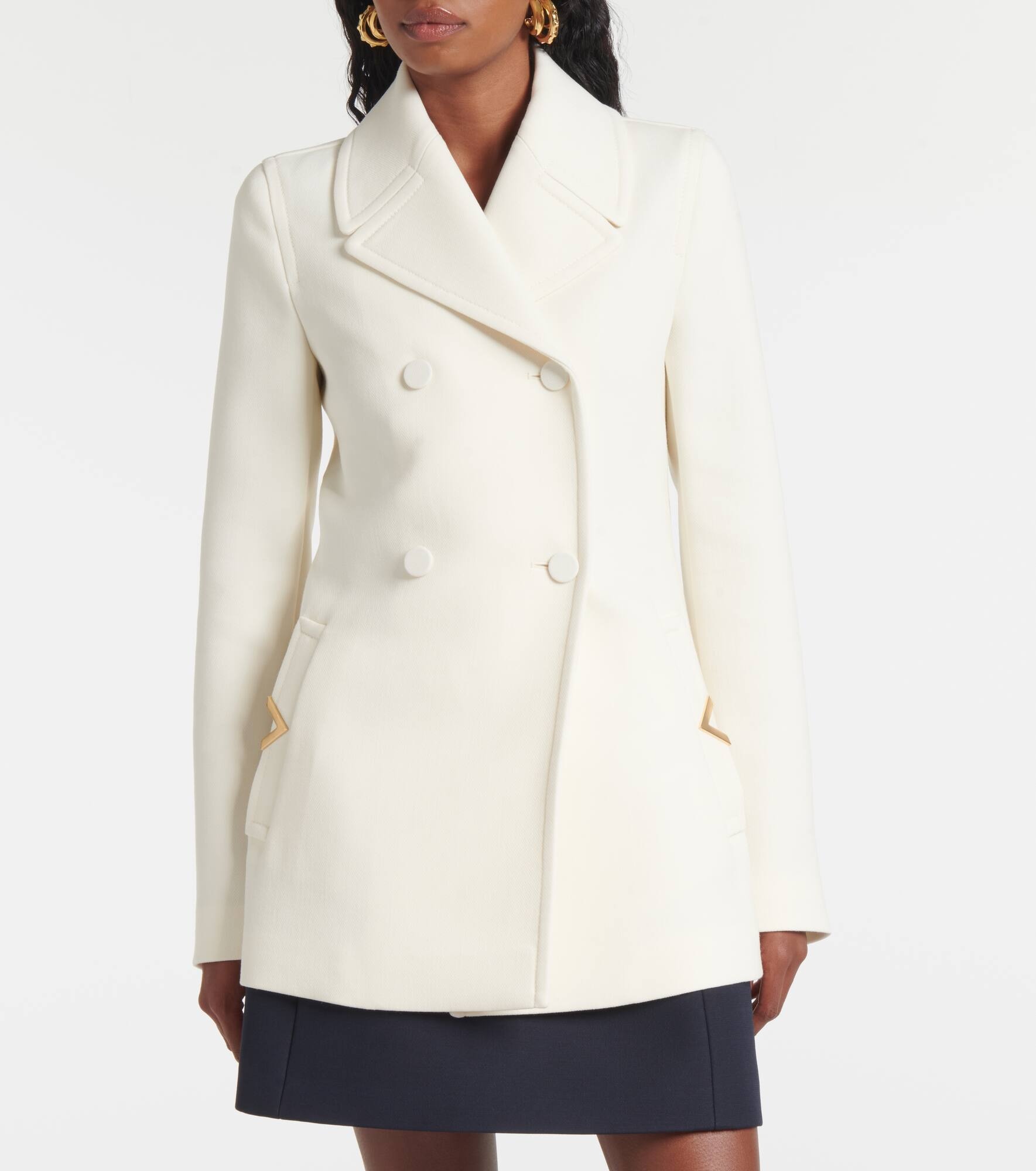 Wool-blend crêpe blazer - 6