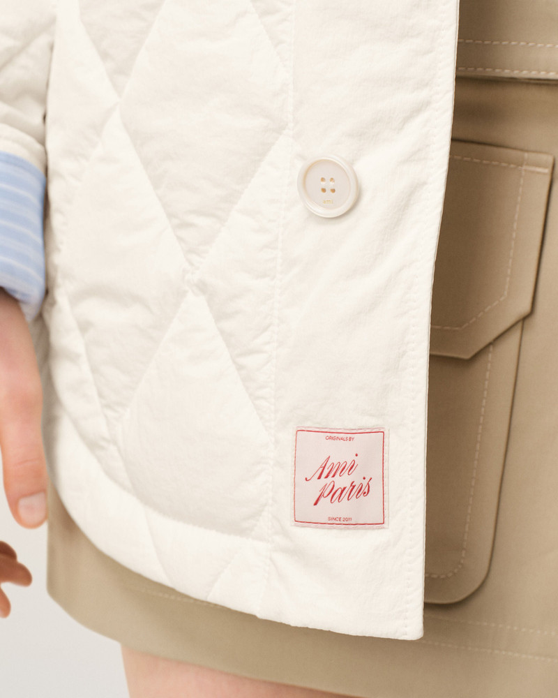 WHITE NYLON PADDED BUTTONED JACKET 4