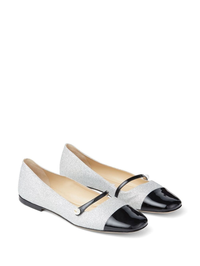 JIMMY CHOO Elisa leather ballerina shoes outlook