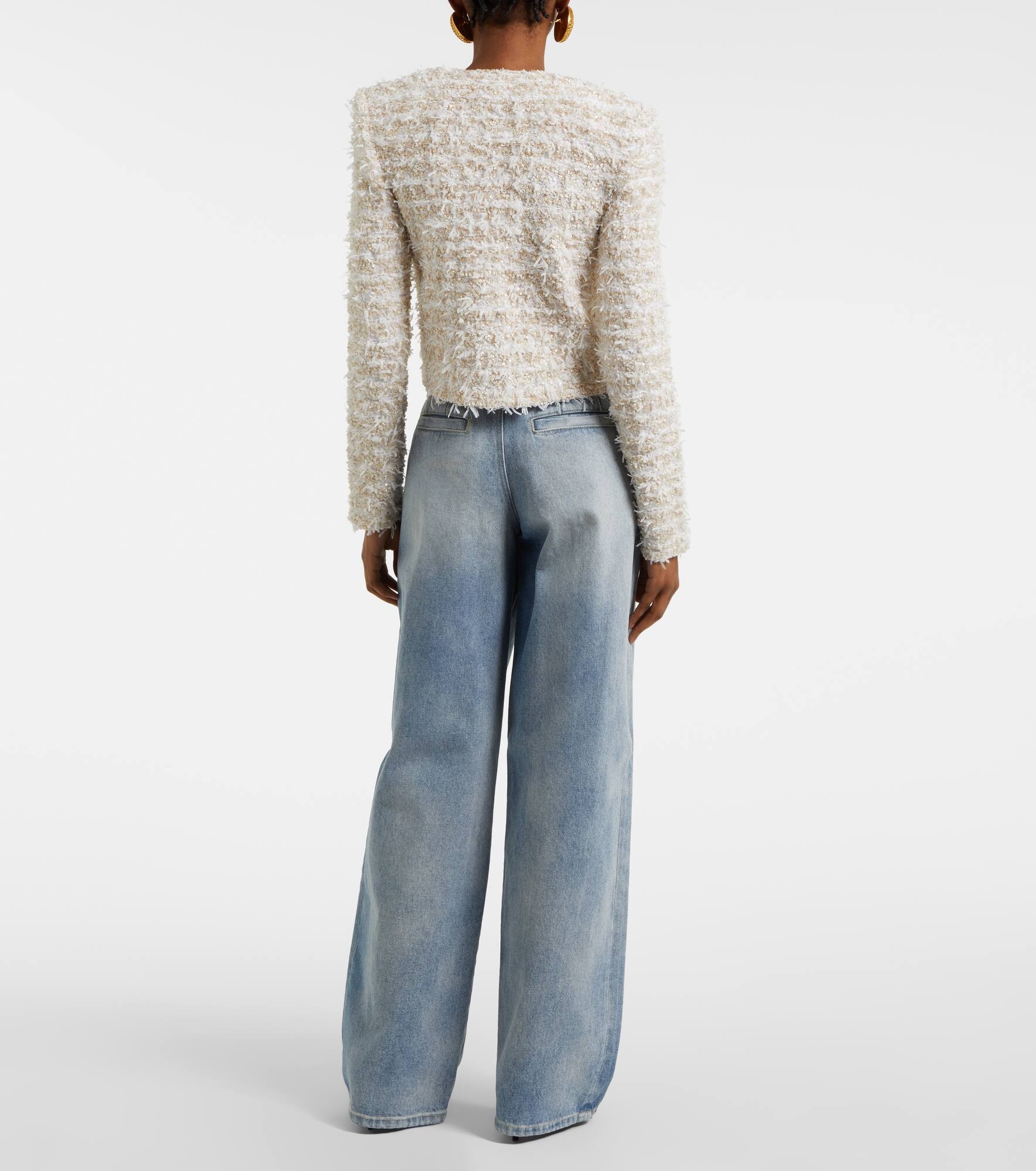 Cropped tweed jacket - 3