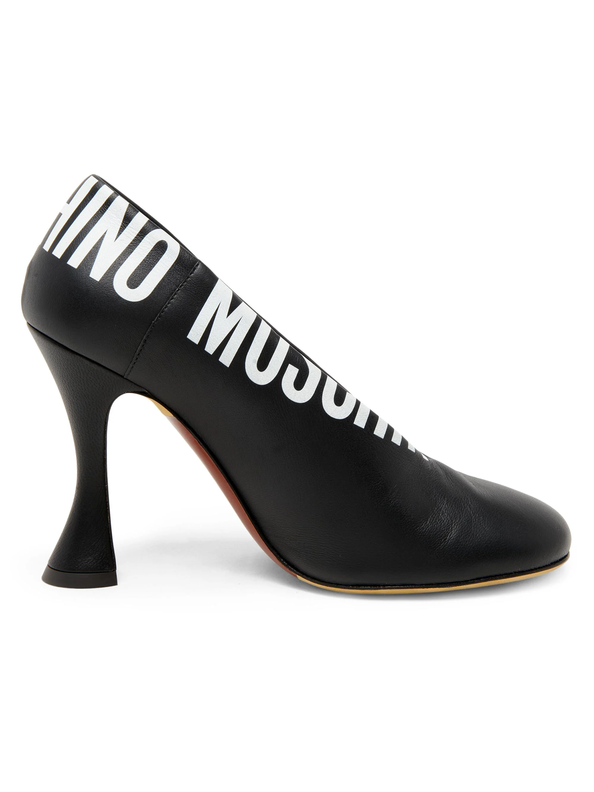 Women's Duck 100MM Logo Leather Pumps - Black White - 1