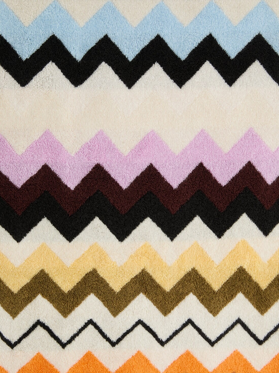 Murrina Hooded Bathrobe in cotton terry with zig zag pattern - 4
