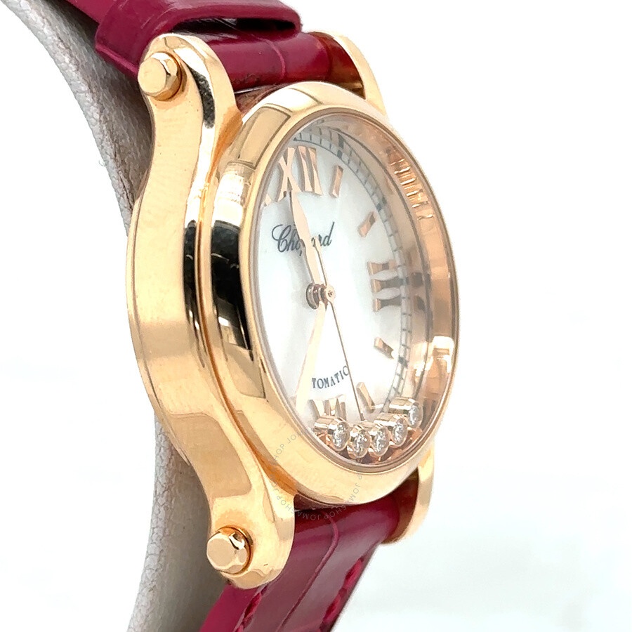 Pre-owned Chopard Happy Sport Diamond Mother of Pearl Dial Ladies Watch 274893-5009 - 3