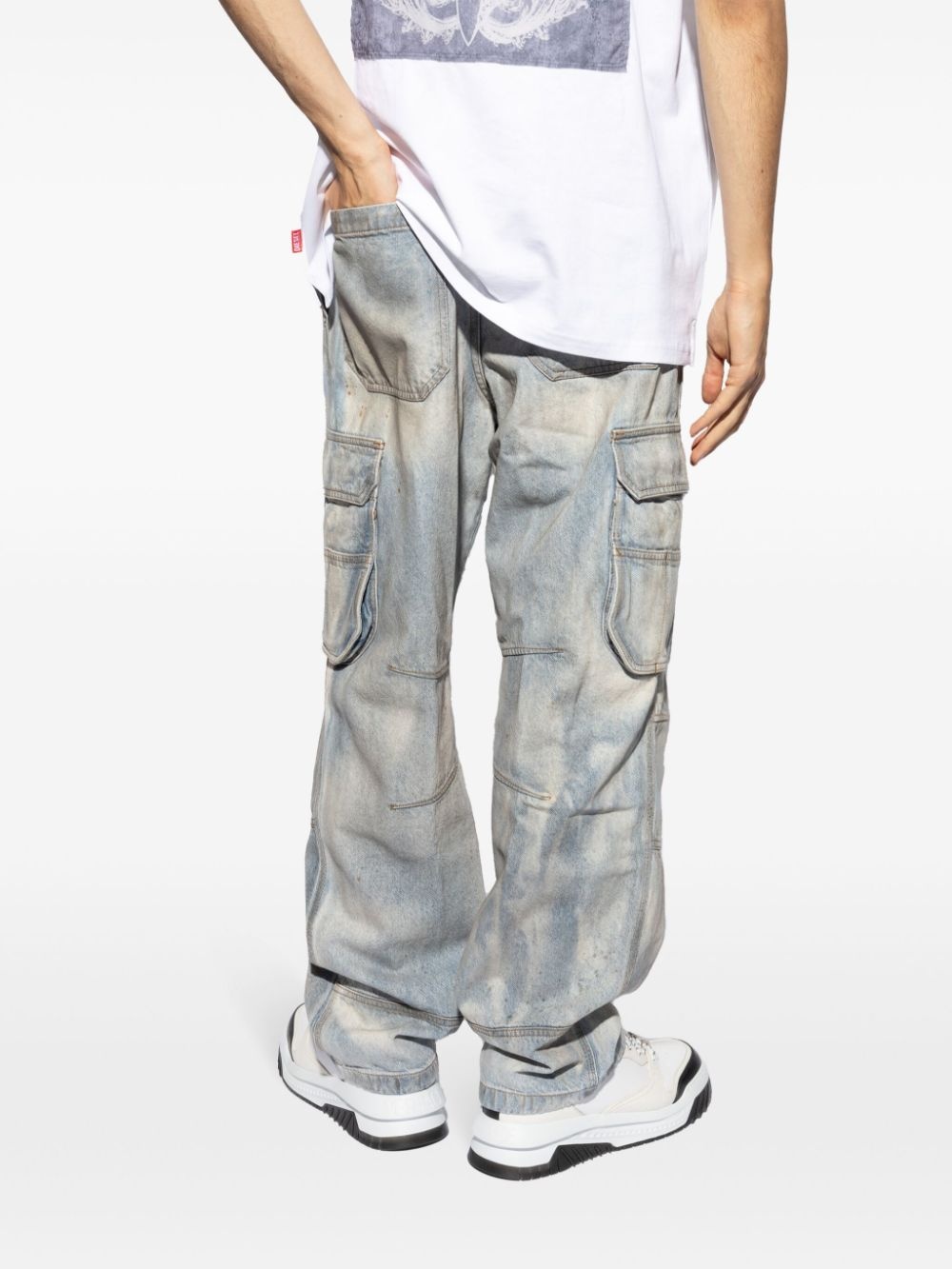 D-fish distressed cargo jeans - 4