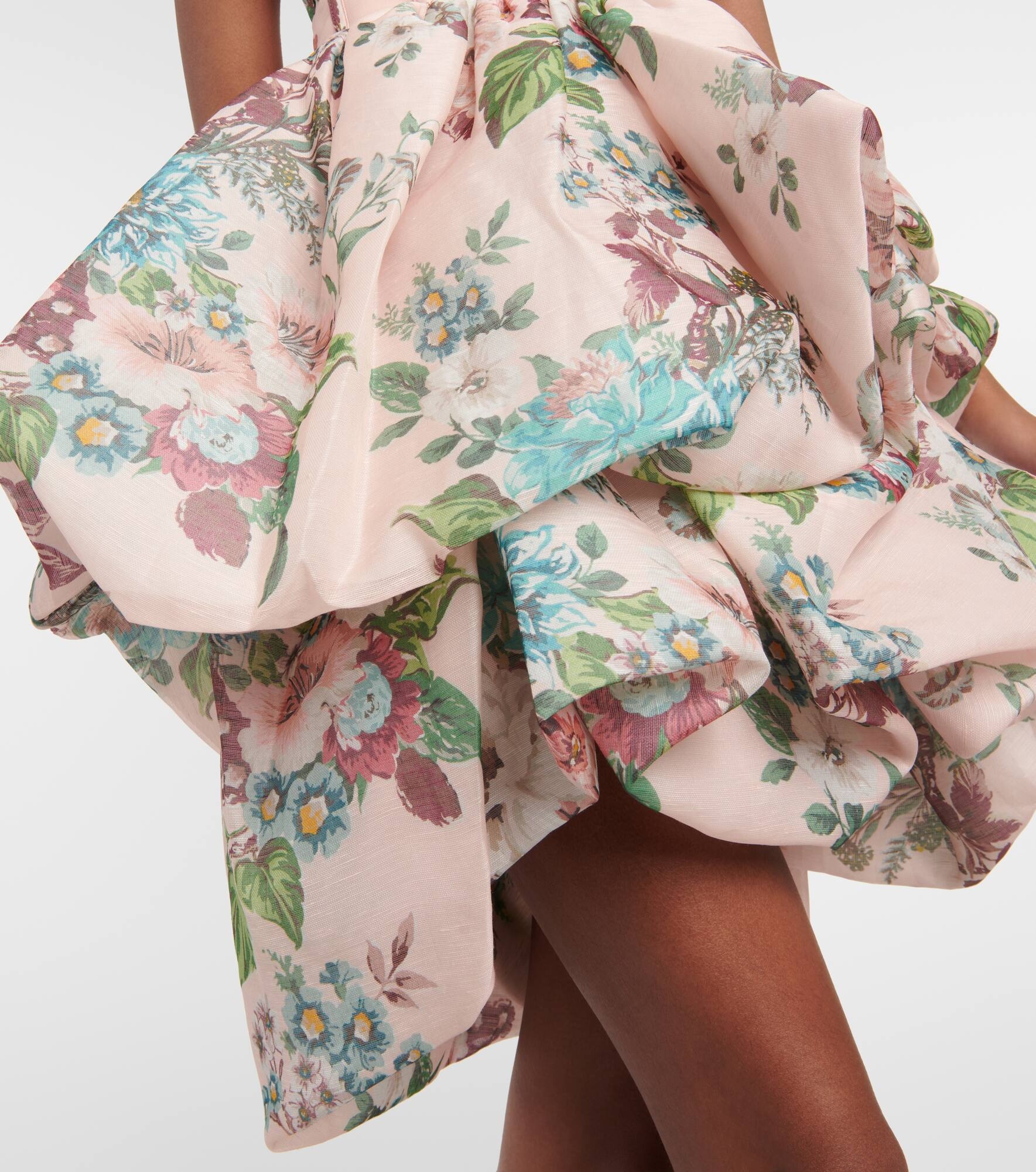 Matchmaker floral linen and silk minidress - 5