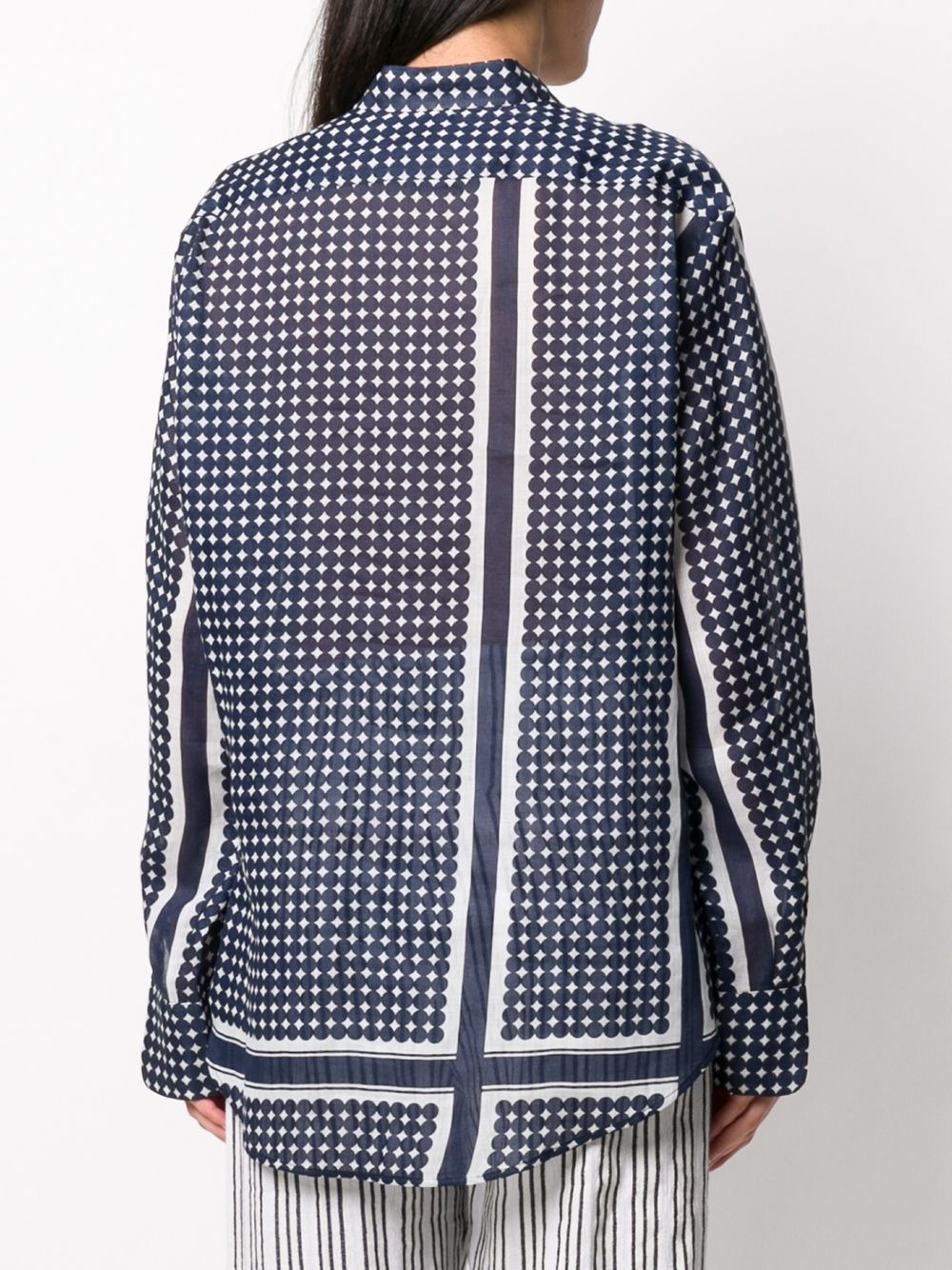 geometric-print long-sleeved shirt - 4