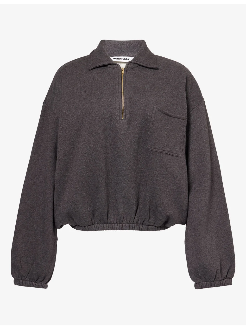 Alva Cropped Half-Zip Cotton Jumper - 1