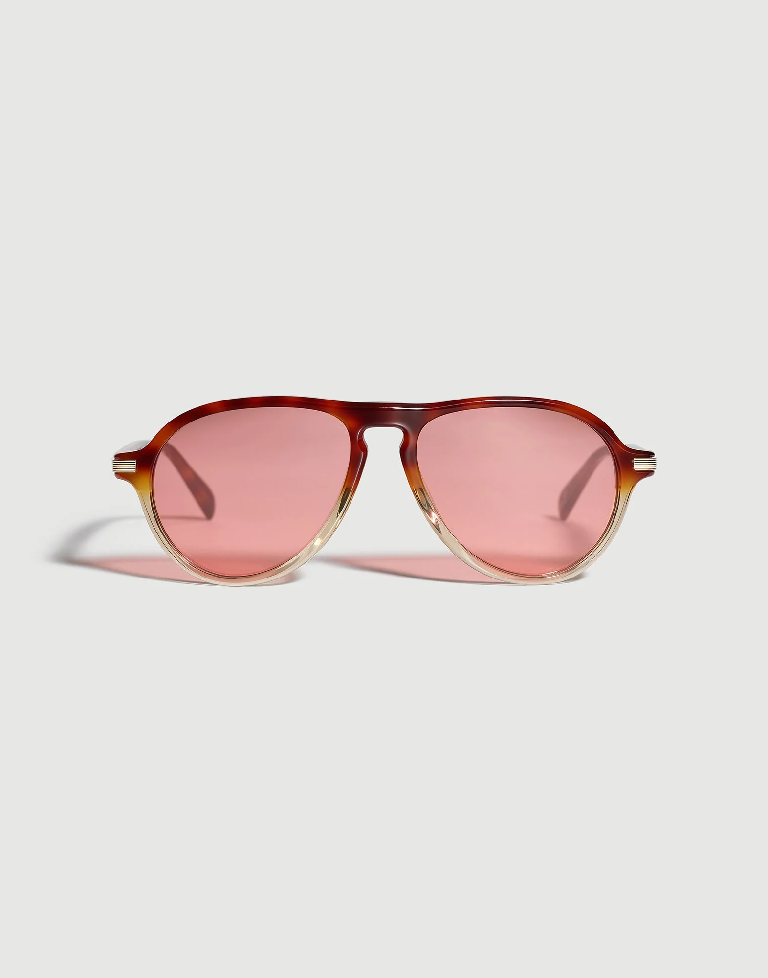 Leda acetate and 18k gold-plated titanium aperitif frame with extra blue-light blocking lenses - 1