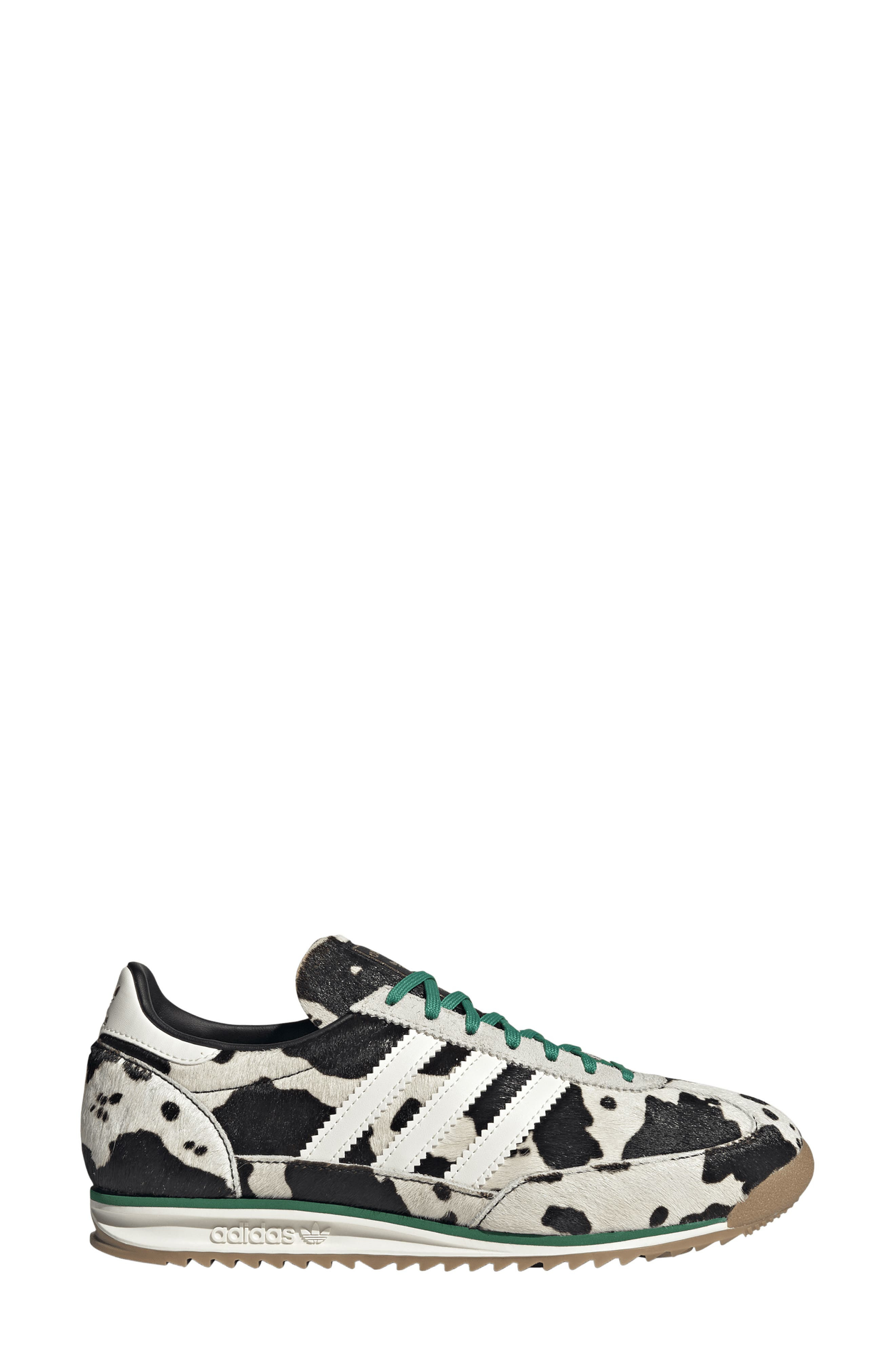 adidas SL 72 OG 'Cow' Genuine Calf Hair Sneaker in Black/Off White/Court Green at Nordstrom - 3