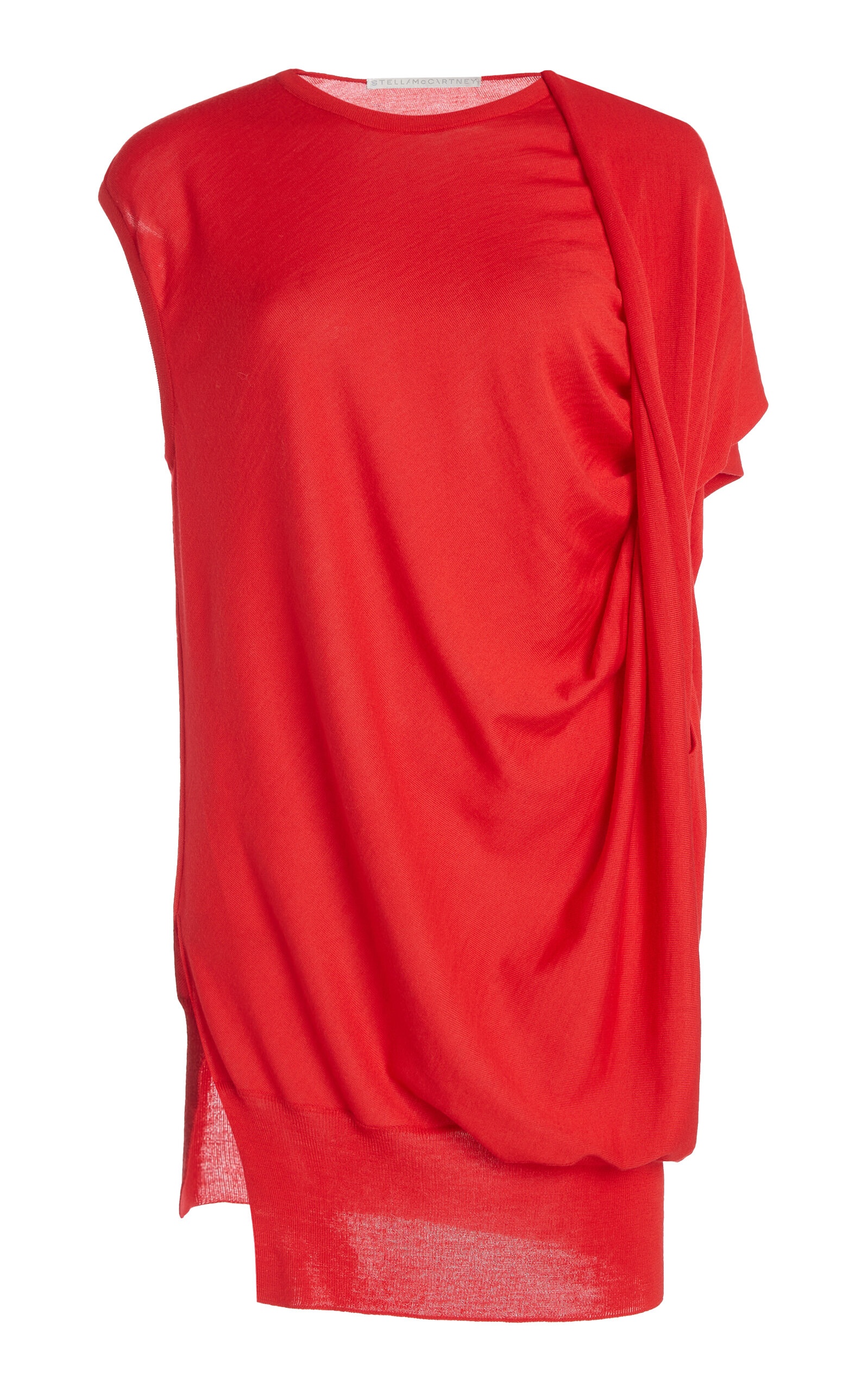 Draped Knit Wool-Blend Top red - 1