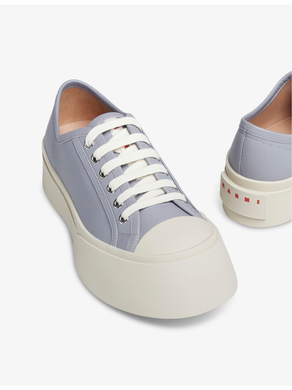 Pablo platform-sole leather low-top trainers - 5