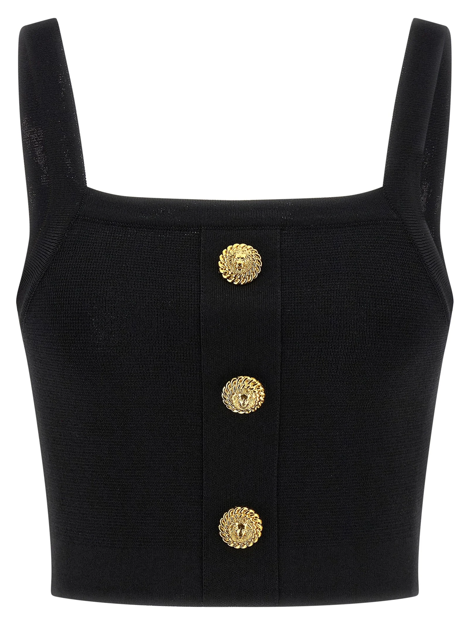 Top 3 Buttons Tops Black - 1