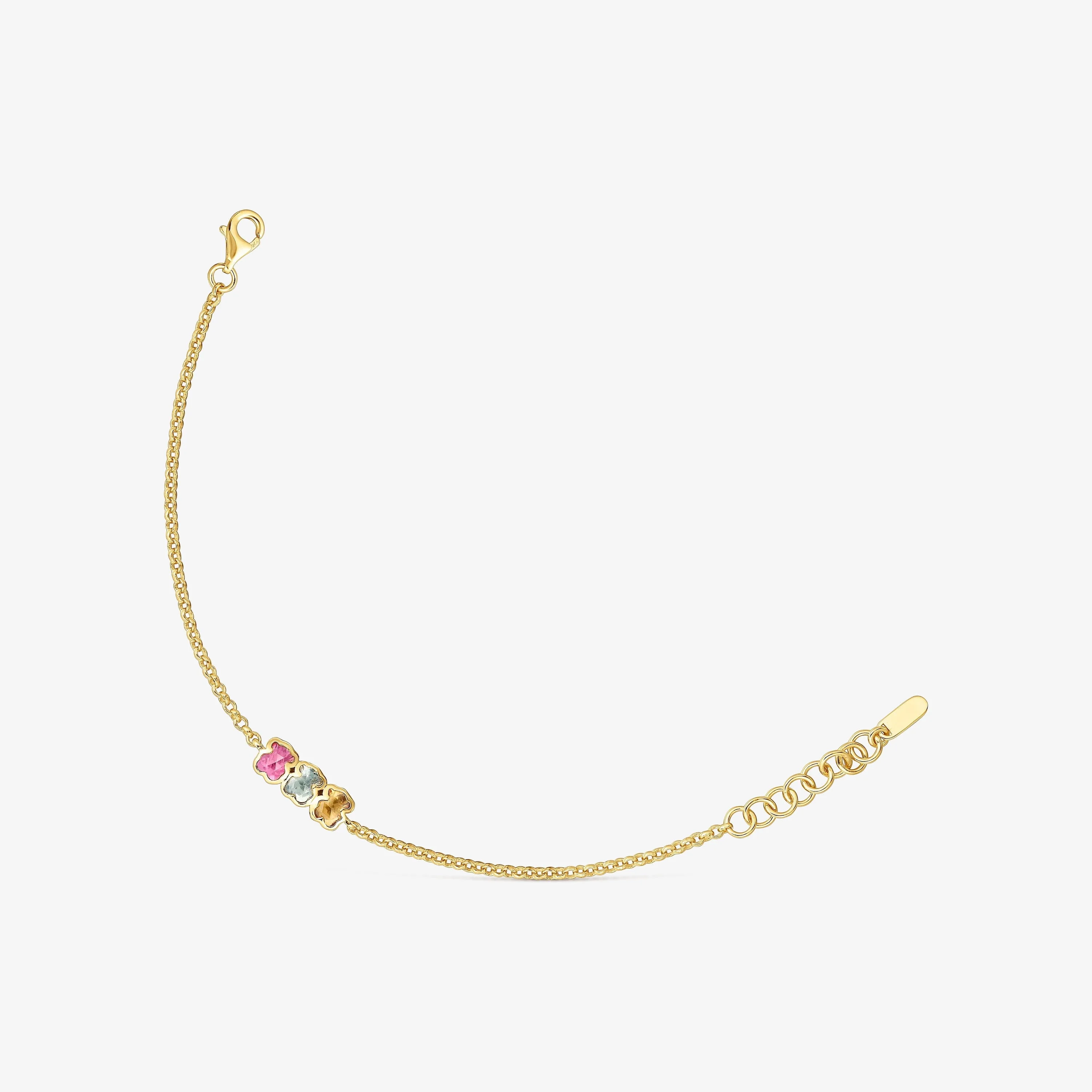 Chain Bracelet with 18K gold vermeil and laboratory-grown gemstones Icon Color LGG - 1