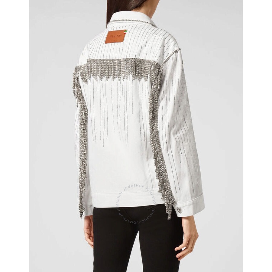 Philipp Plein Crystal Fringe Denim Jacket - 2