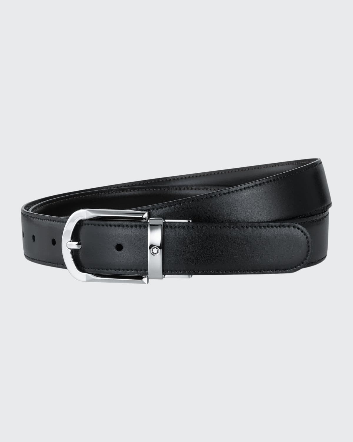 Men's Horseshoe-Buckle Reversible Leather Belt - 1