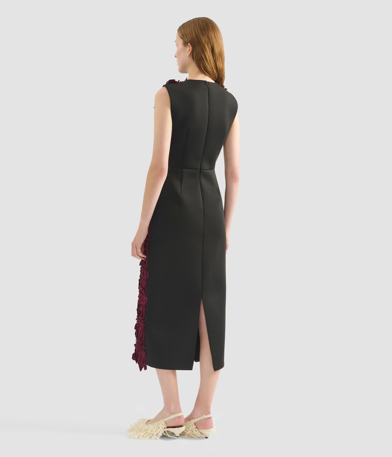 MULTI-DIMENSIONAL CRUSHED SATIN MIDI DRESS 3