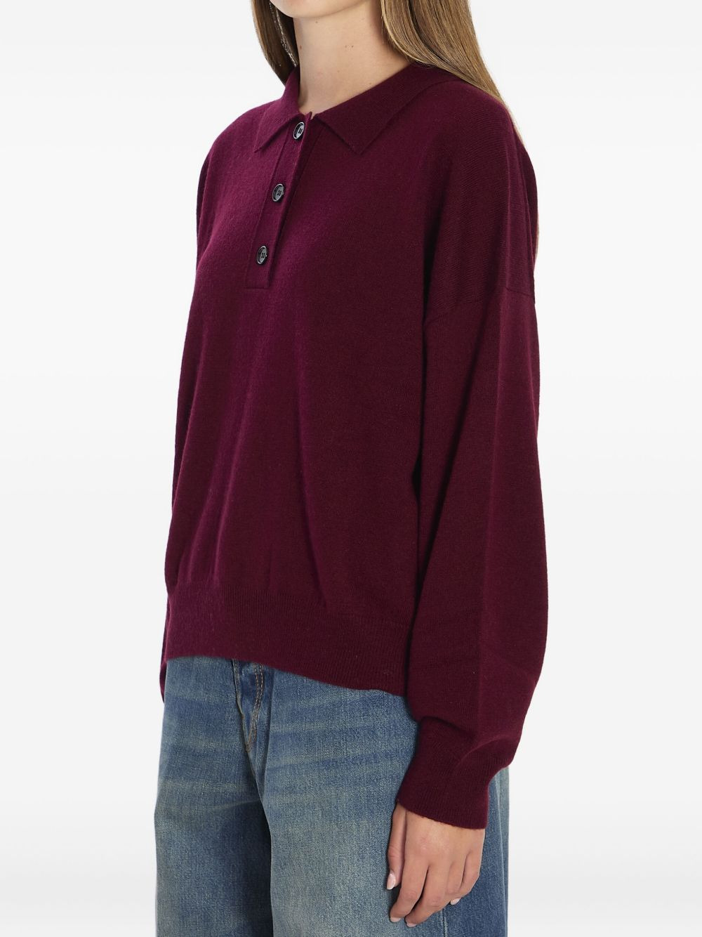 ribbed three-button polo shirt - 2