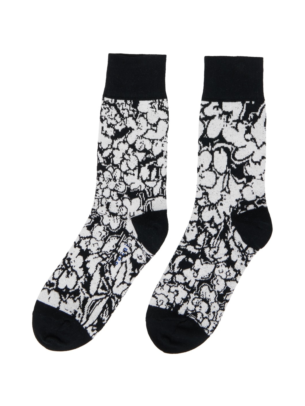 Black & White Floral Socks - 2