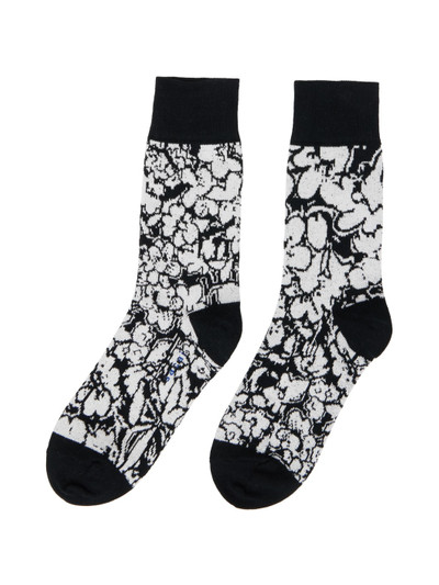 sacai Black & White Floral Socks outlook
