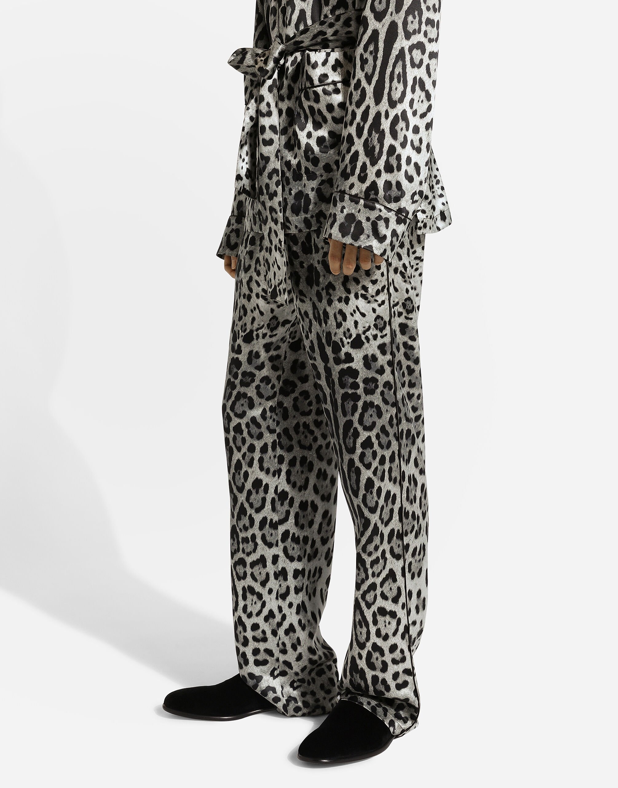 Leopard-print satin pants - 4