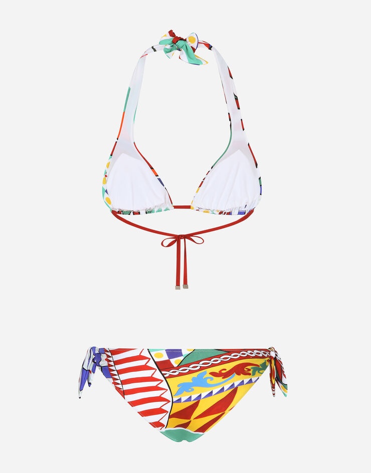 Carretto-print triangle bikini - 2