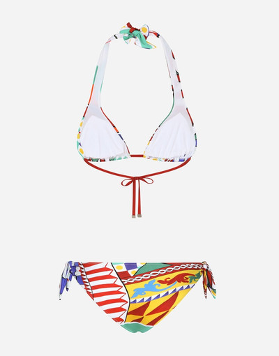 Dolce & Gabbana Carretto-print triangle bikini outlook