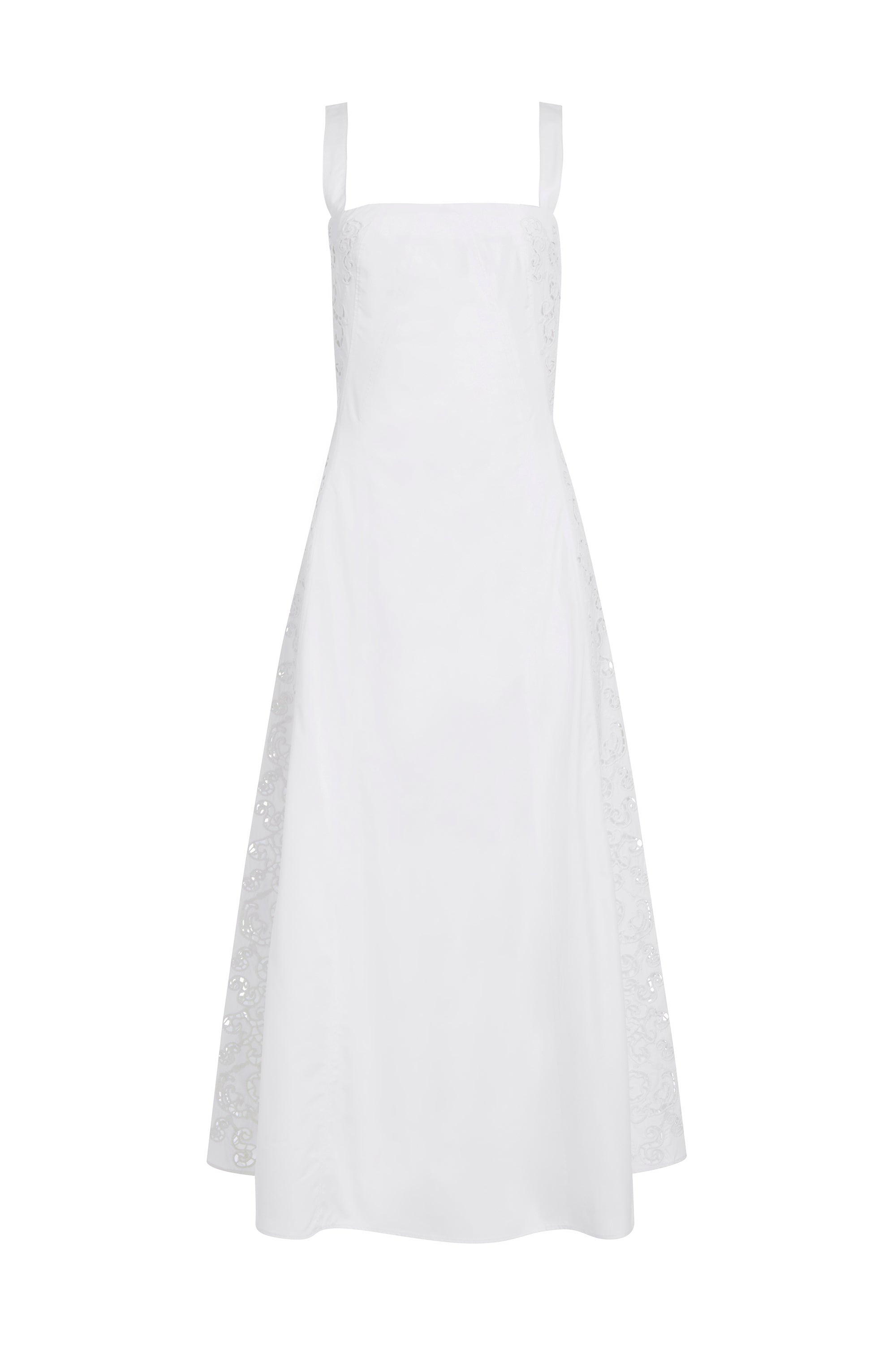 Lenya Lace Dress in White Cotton - 1